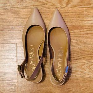 Nude Calvin Klein Luka Slingback Pumps
